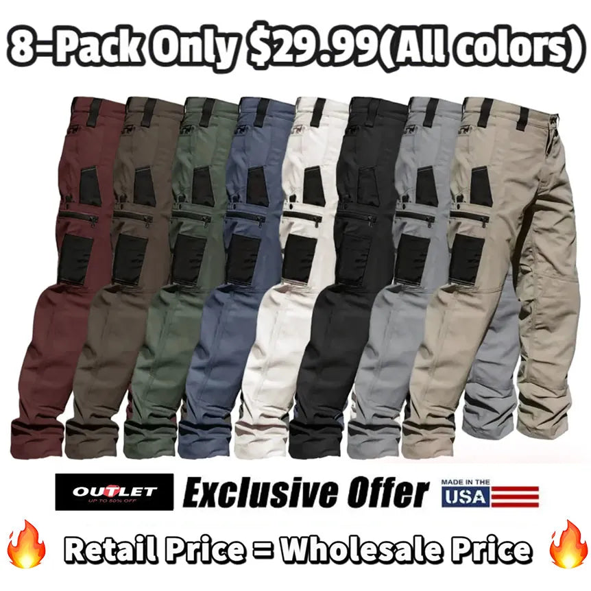 🔥(All colors)🔥Men's Unisex 10-Pocket Heavy Duty zipper waterproof tactical Work Pants