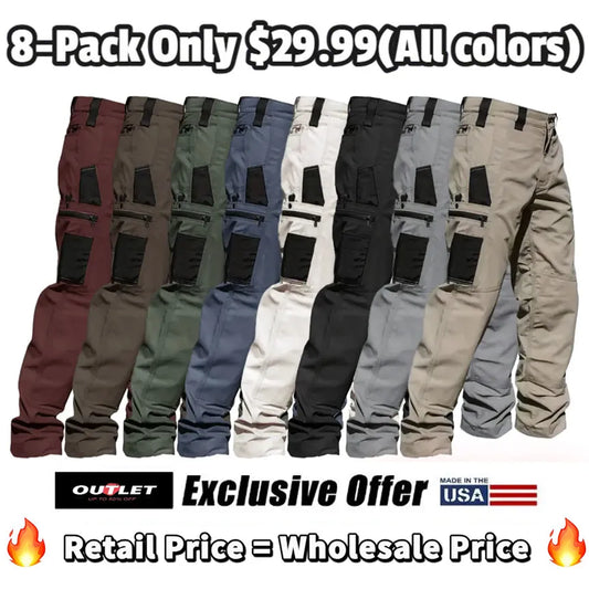 🔥(All colors)🔥Men's Unisex 10-Pocket Heavy Duty zipper waterproof tactical Work Pants